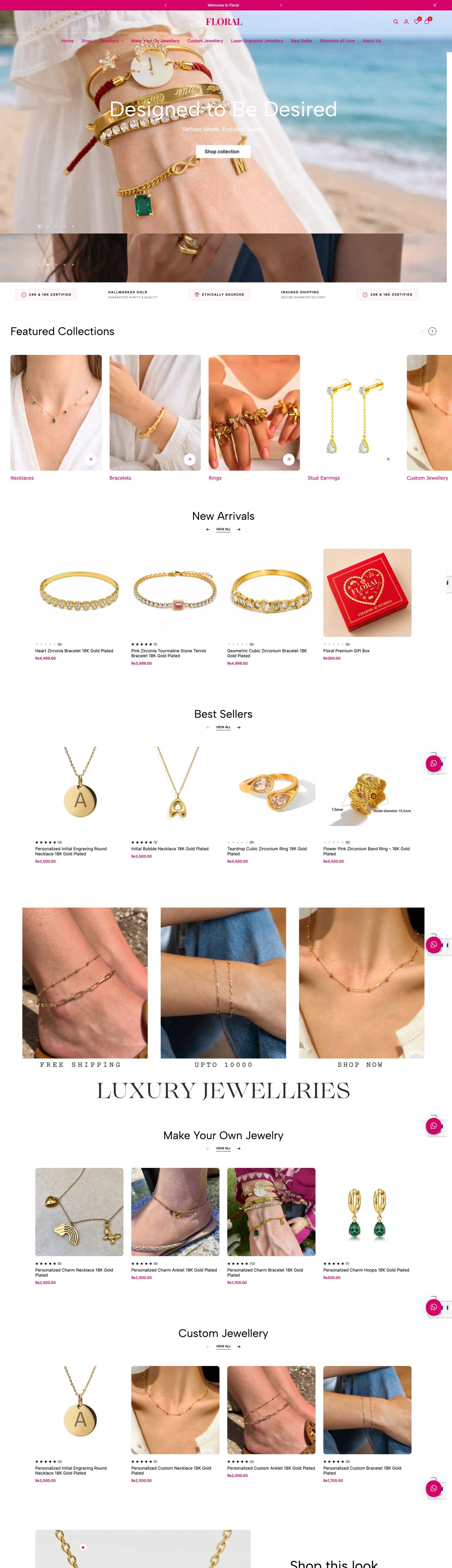 Full page screenshot of the Floral website built by SiteDigiCraft