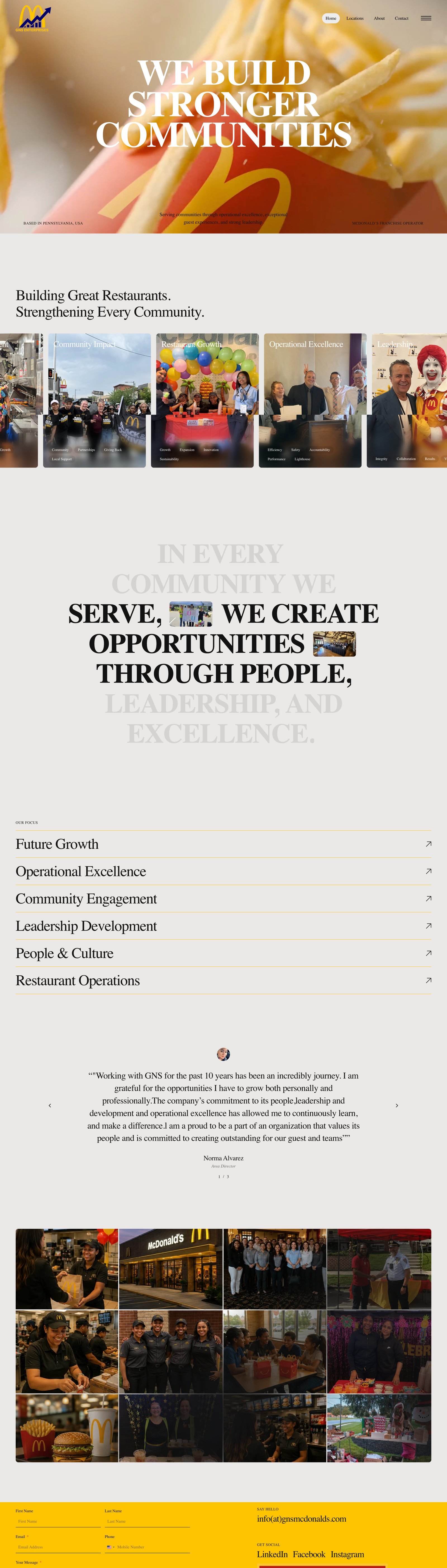 Full page screenshot of the GNS Enterprises website built by SiteDigiCraft