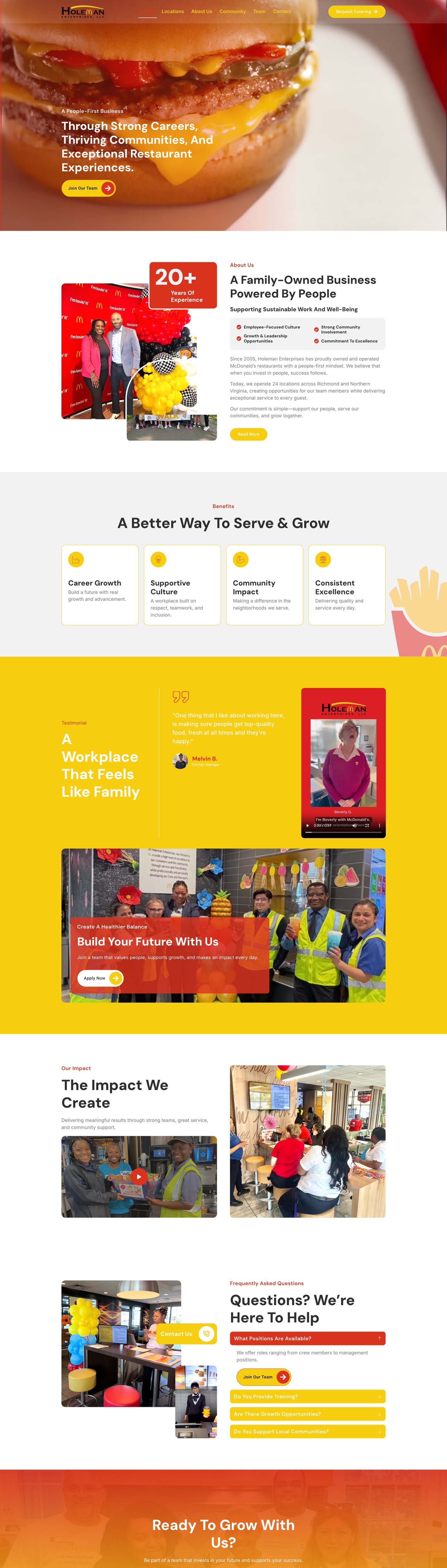 Full page screenshot of the Holeman Enterprises, LLC website built by SiteDigiCraft