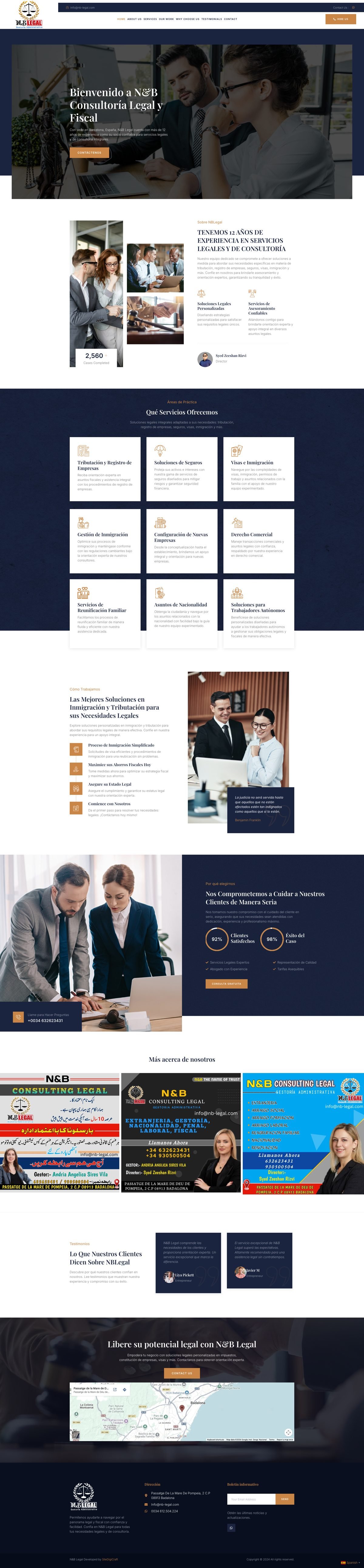 Full page screenshot of the N & B Legal website built by SiteDigiCraft