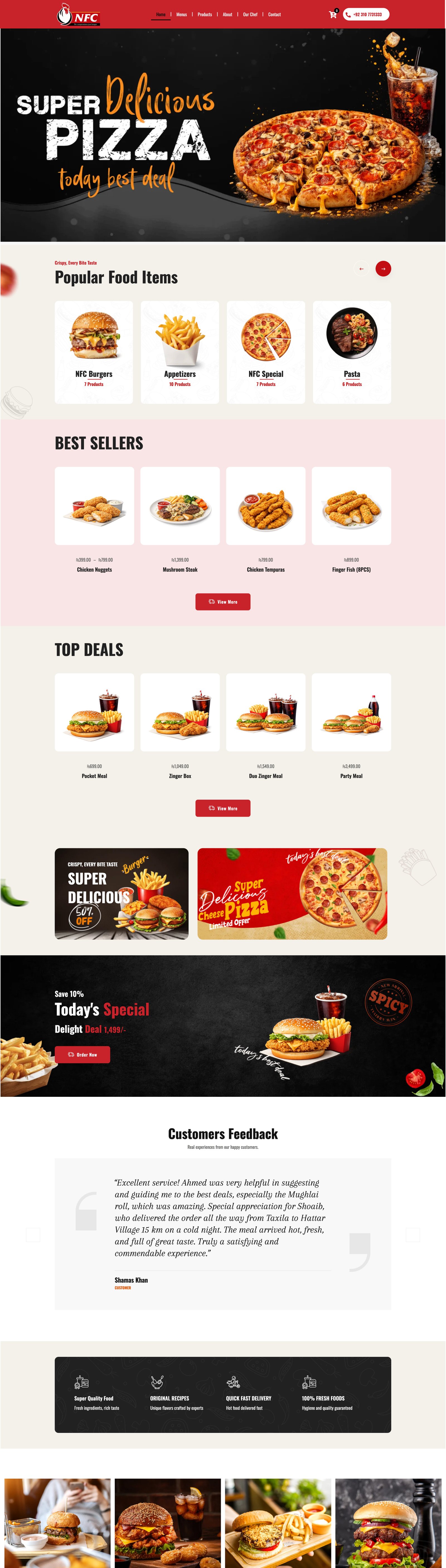 Full page screenshot of the Nfcpk website built by SiteDigiCraft