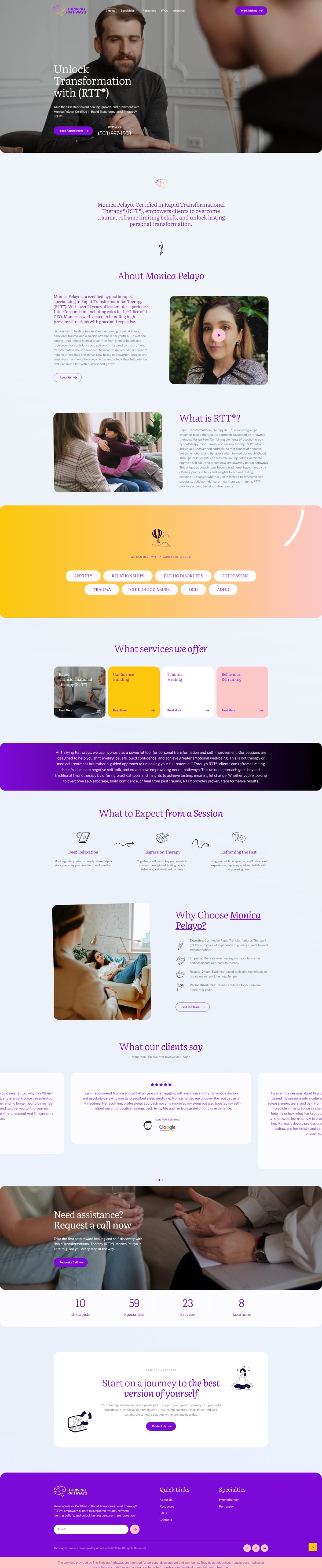Full page screenshot of the The Thriving Pathways website built by SiteDigiCraft