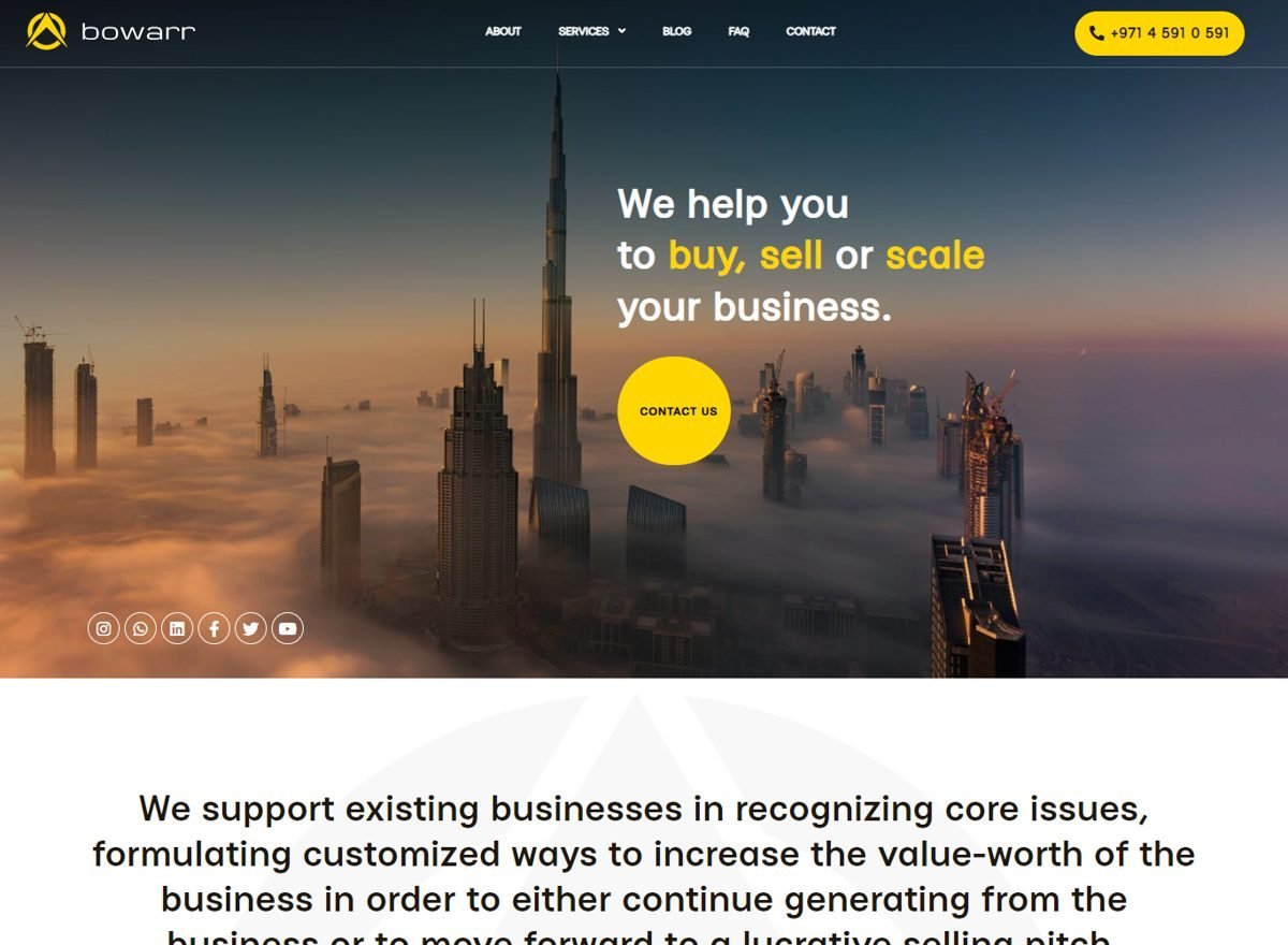 Screenshot of the Bowarr website designed and built by SiteDigiCraft