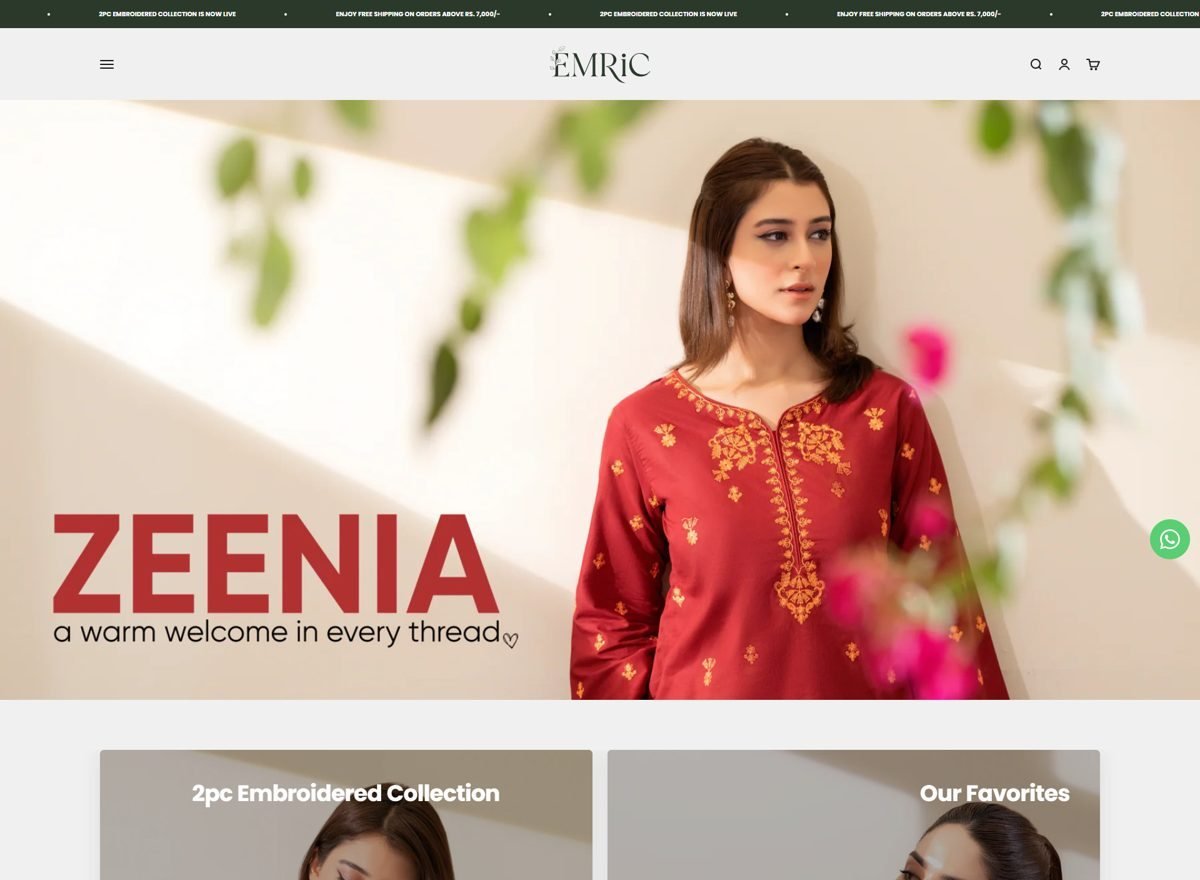 Screenshot of the Emric website designed and built by SiteDigiCraft