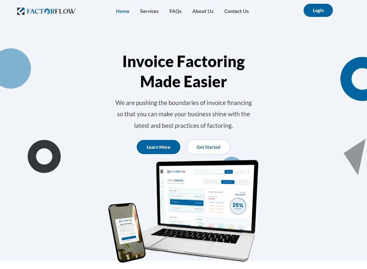 Screenshot of the Factor Flow website designed and built by SiteDigiCraft