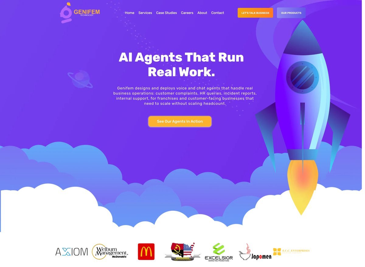 Screenshot of the Genifem website designed and built by SiteDigiCraft