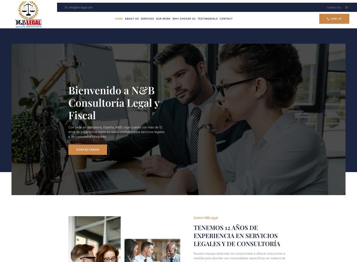Screenshot of the N & B Legal website designed and built by SiteDigiCraft