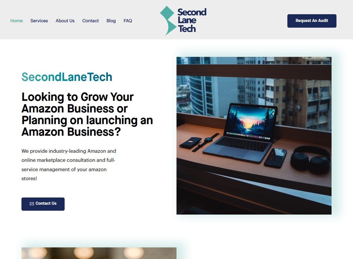 Screenshot of the Second Lane Tech website designed and built by SiteDigiCraft