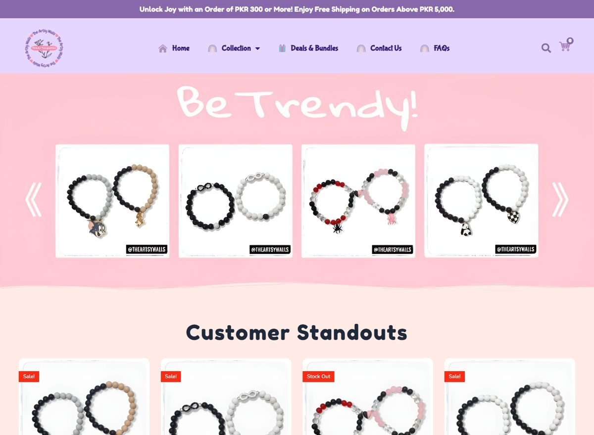 Screenshot of the The Artsy Walls website designed and built by SiteDigiCraft